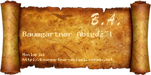 Baumgartner Abigél névjegykártya